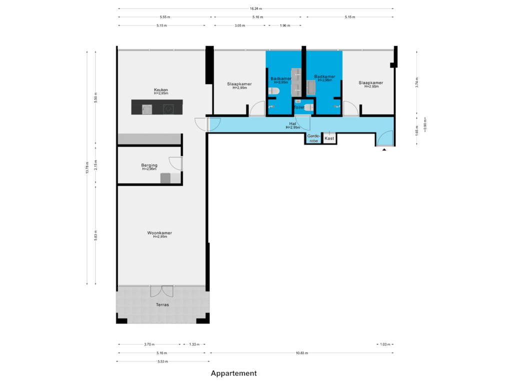 View floorplan of Appartement of Bellefroidlunet 1-A03