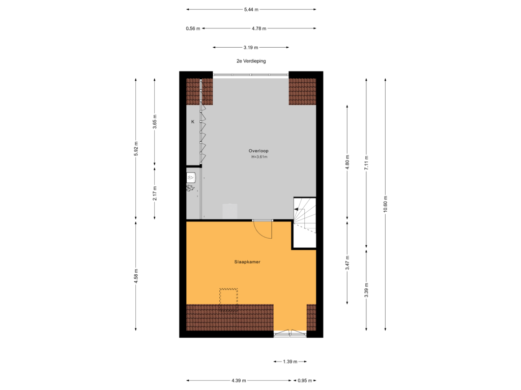 Bekijk plattegrond van 2e Verdieping van Mare 57