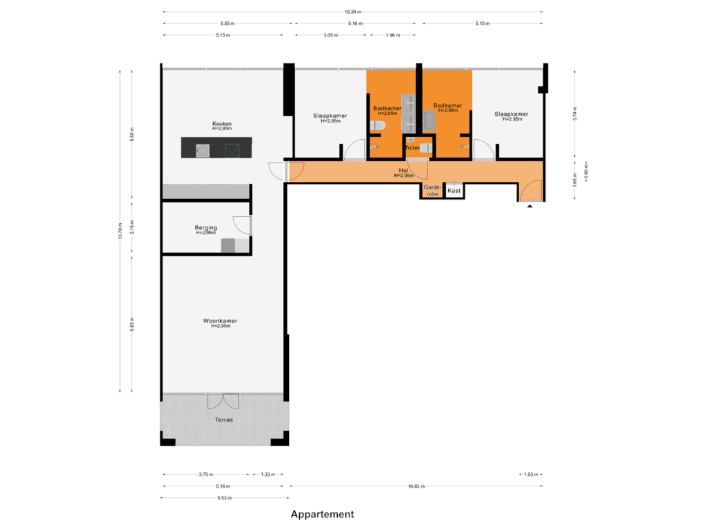 View floorplan of Appartement of Bellefroidlunet 1-A03