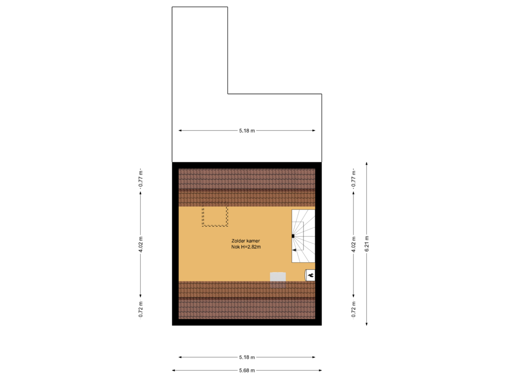 Bekijk plattegrond van Zolder van Kievitsbloem 7