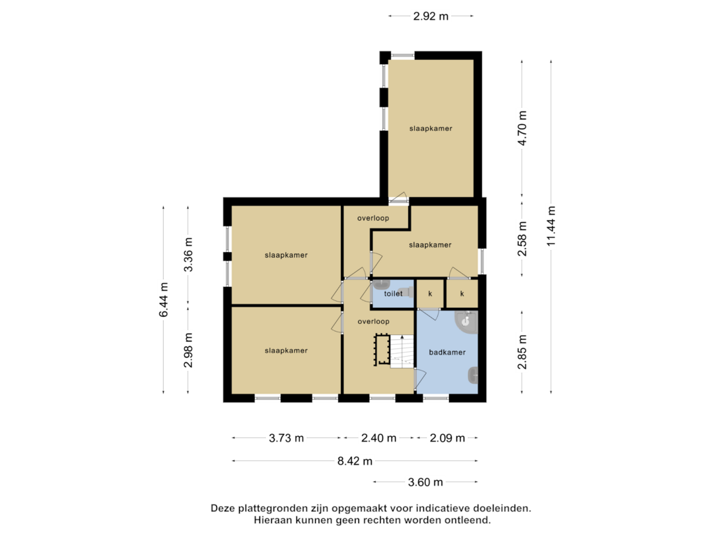 View floorplan of 1e verdieping of Loevestraat 45