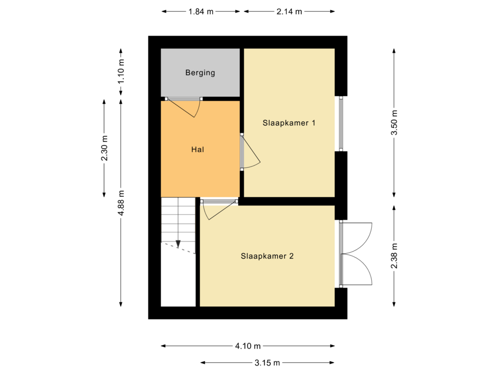 Bekijk plattegrond van Eerste woonlaag van Dinkelstraat 29