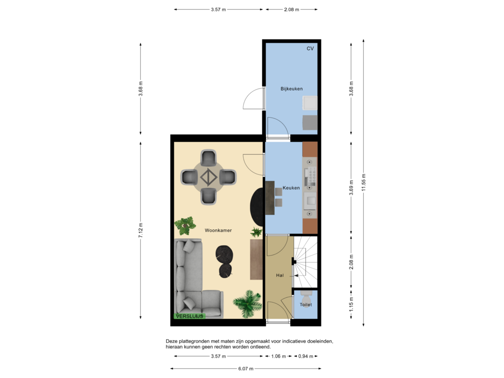 View floorplan of First floor of Gentsestraat 83