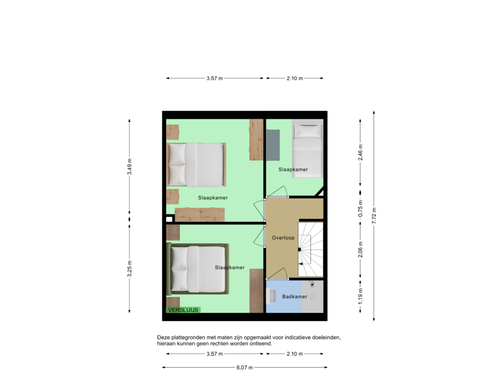 View floorplan of Second floor of Gentsestraat 83