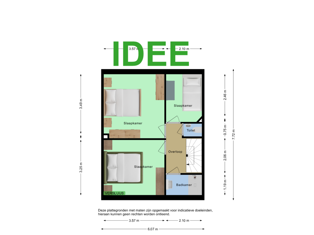 View floorplan of Second floor IDEE of Gentsestraat 83