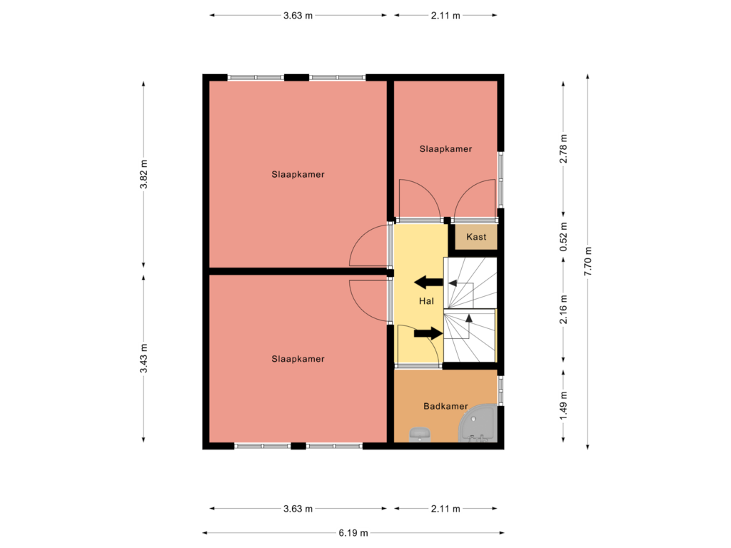 Bekijk plattegrond van Eerste verdieping van Aan de Pas 30