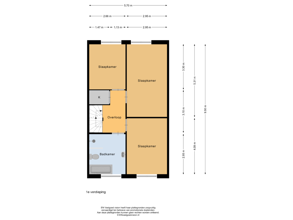 Bekijk plattegrond van 1e verdieping van Arnout van Westenrijklaan 68