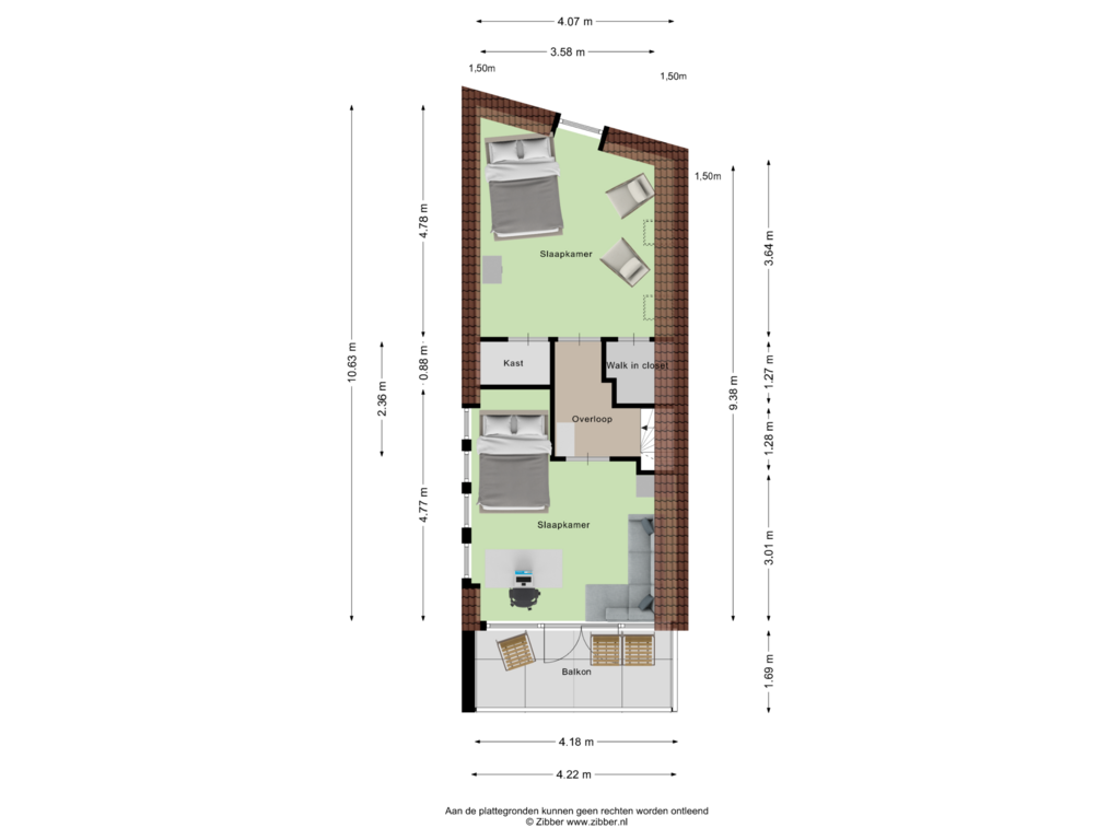 Bekijk plattegrond van Tweede verdieping van Herenstraat 20