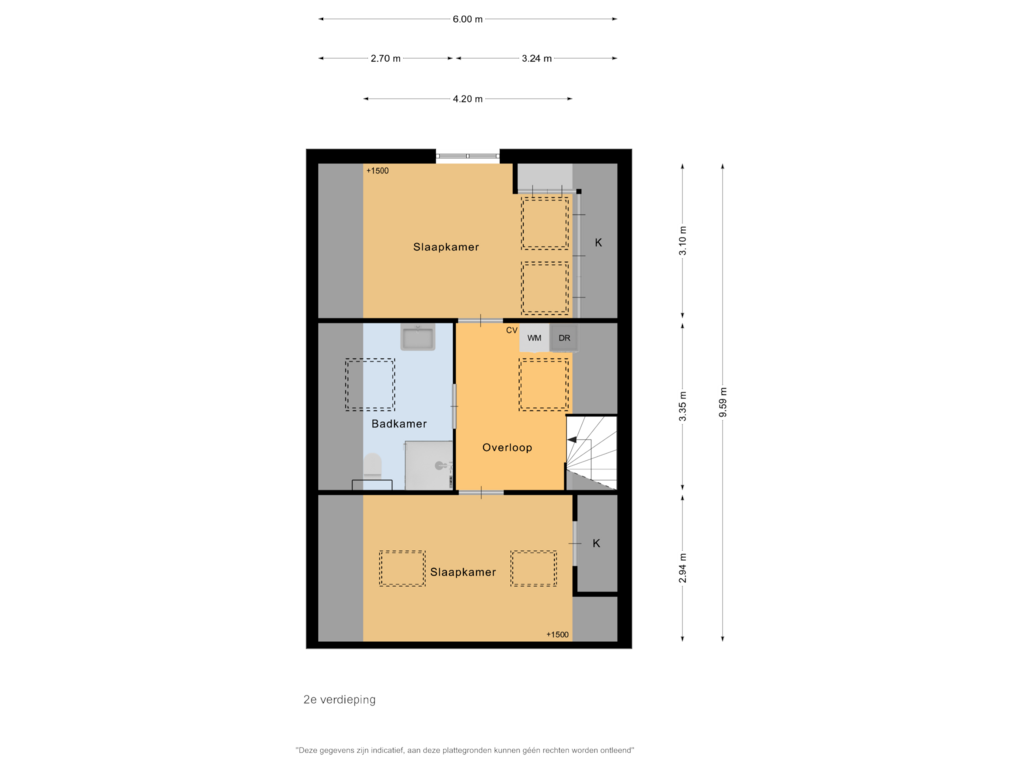 Bekijk plattegrond van 2e verdieping van Jan Bestevaerstraat 60-C