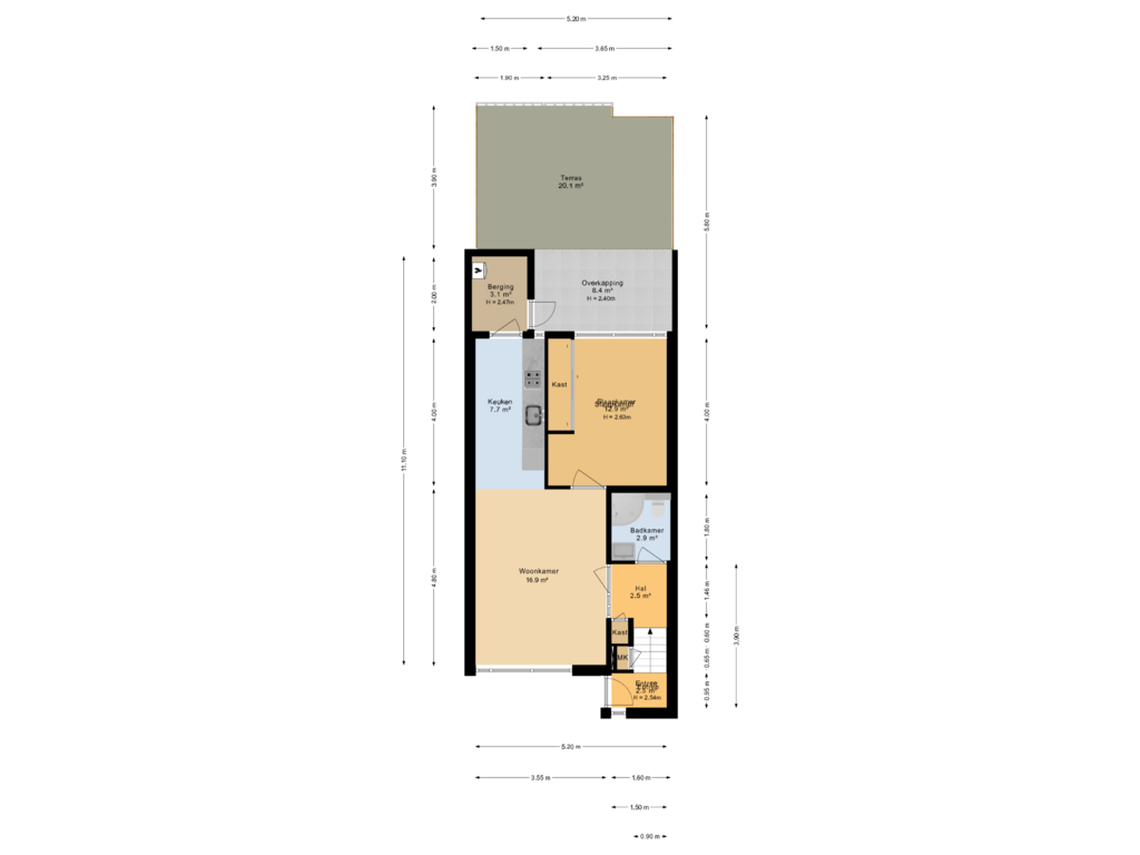 View floorplan of Appartement of Kerkstraat 39