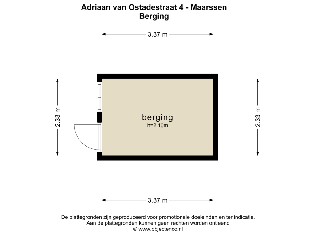 Bekijk plattegrond van Berging van Adriaan van Ostadestraat 4