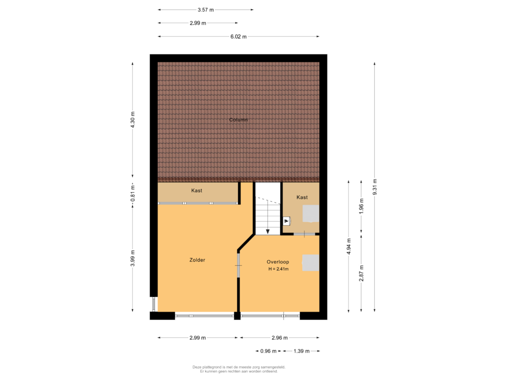 Bekijk plattegrond van Tweede verdieping van Schouwpad 21