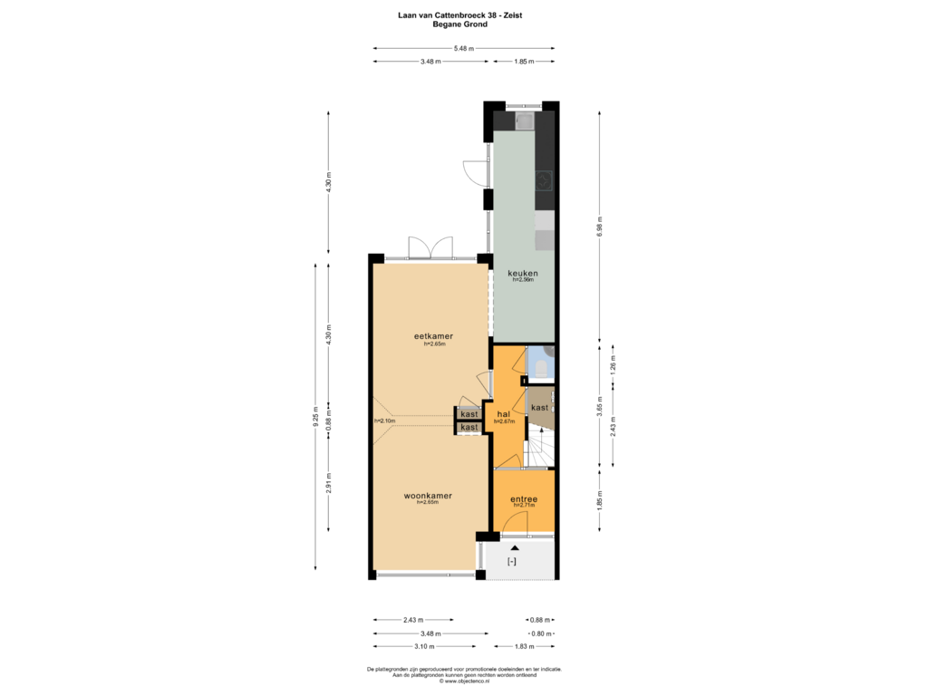 Bekijk plattegrond van BEGANE GROND van Laan van Cattenbroeck 38