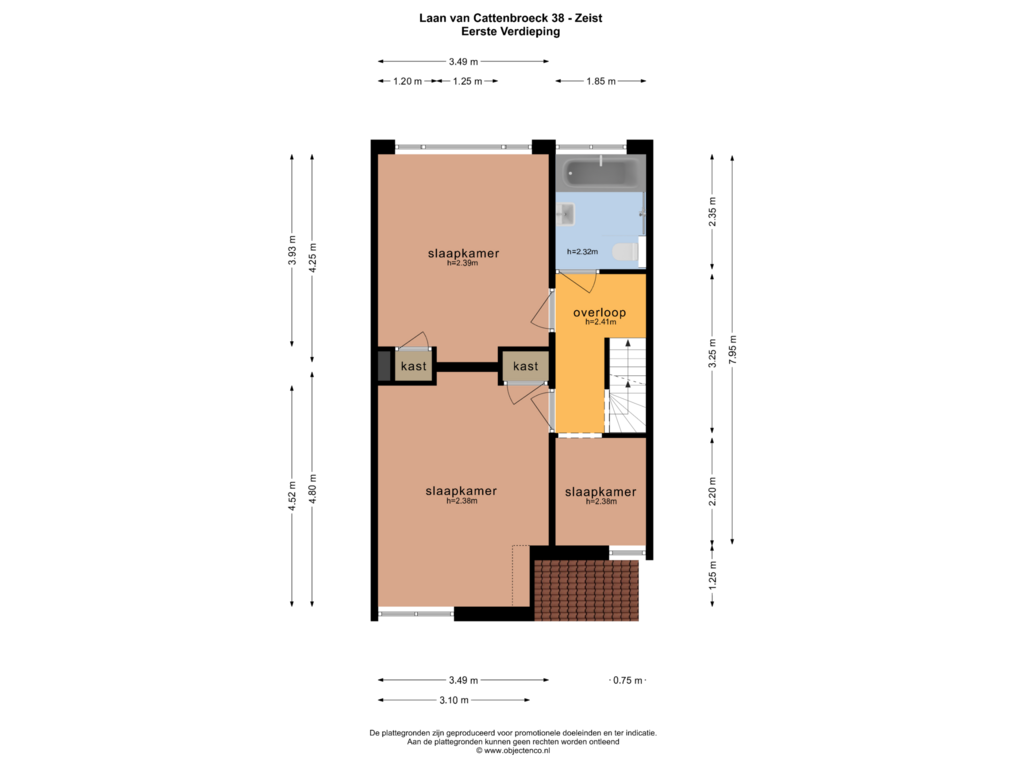 Bekijk plattegrond van EERSTE VERDIEPING van Laan van Cattenbroeck 38