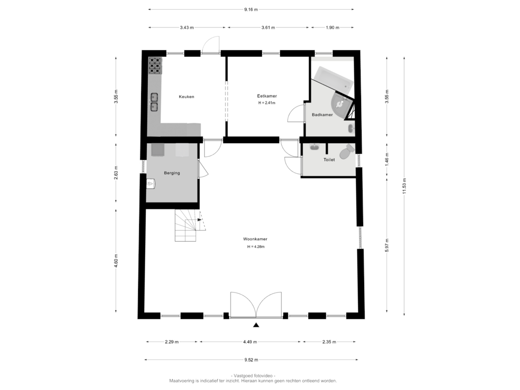 Bekijk plattegrond van Begane grond van Passewaayse Hogeweg 6