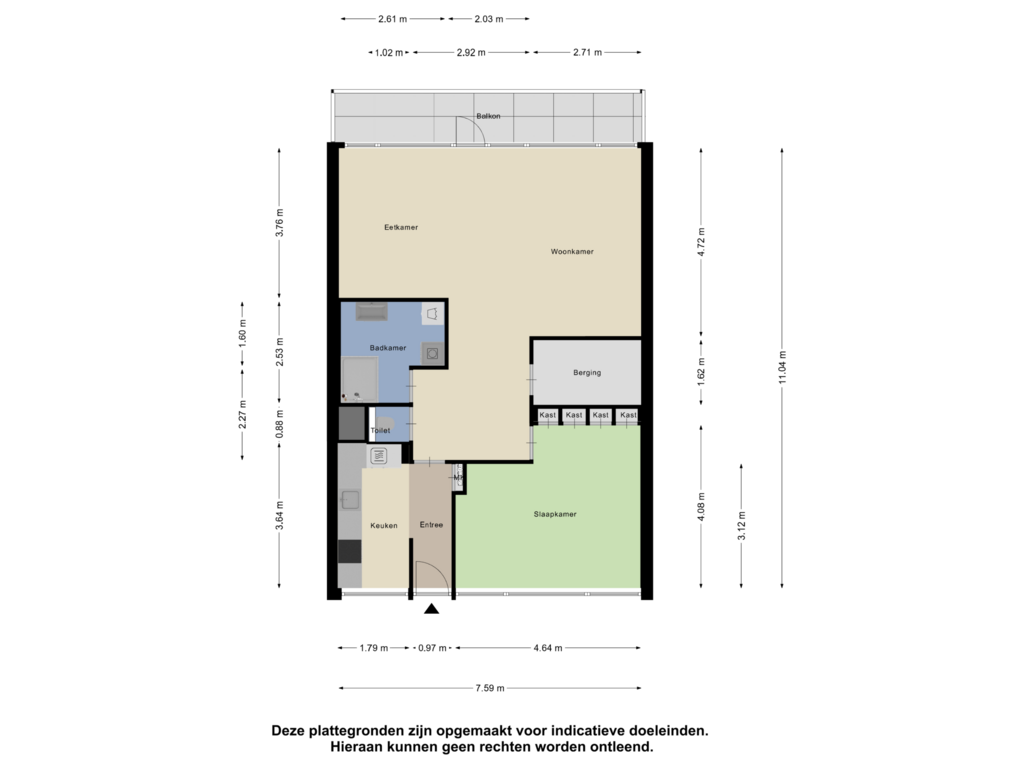 View floorplan of Appartement of André Gideplaats 343