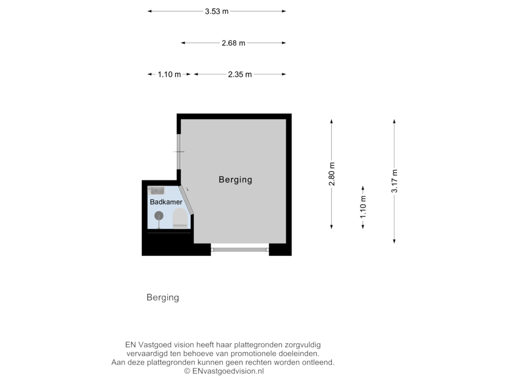 View floorplan of Berging of Sanderijnstraat 48-1