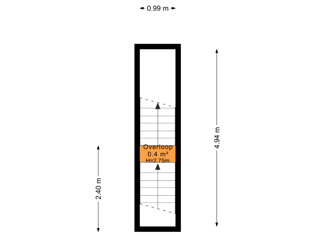 View floorplan of 1e verdieping of Gratamastraat 50