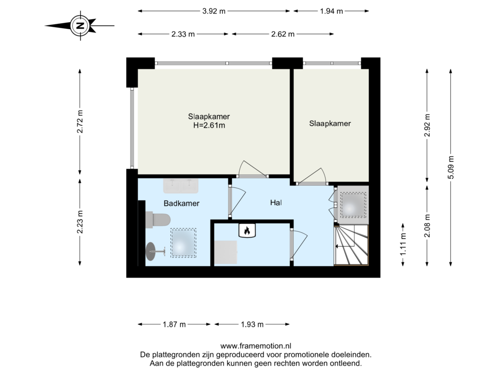 View floorplan of Verdieping 3 of Nobelstraat 115-B