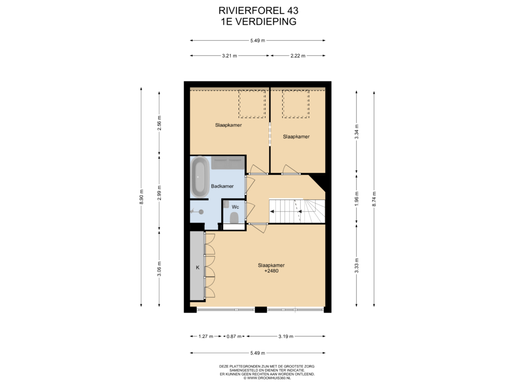 Bekijk plattegrond van 1E Verdieping van Rivierforel 43