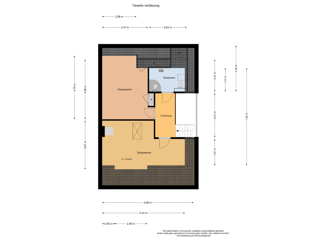 Bekijk plattegrond van Tweede verdieping van Heemsteedse Dreef 244