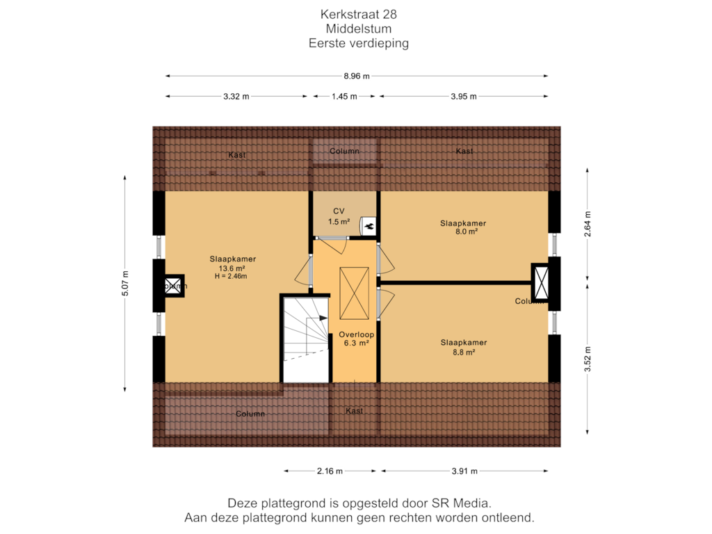 Bekijk plattegrond van Eerste verdieping van Kerkstraat 28