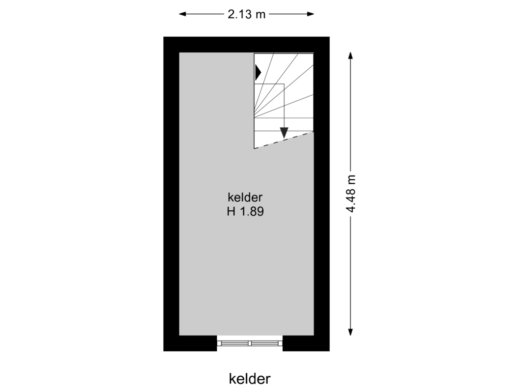 Bekijk plattegrond van kelder van Frederik Hendriklaan 13