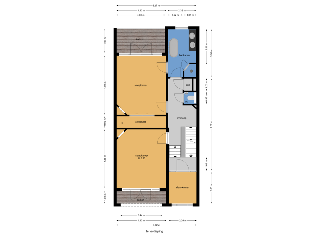 Bekijk plattegrond van 1e verdieping van Frederik Hendriklaan 13