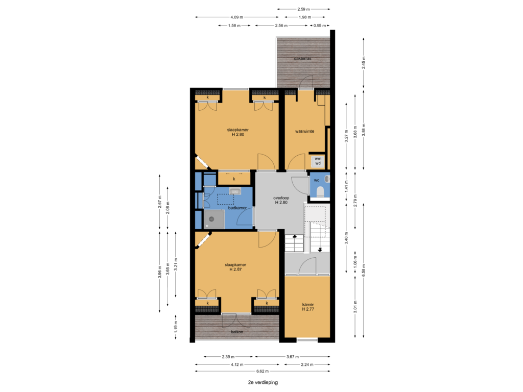 Bekijk plattegrond van 2e verdieping van Frederik Hendriklaan 13