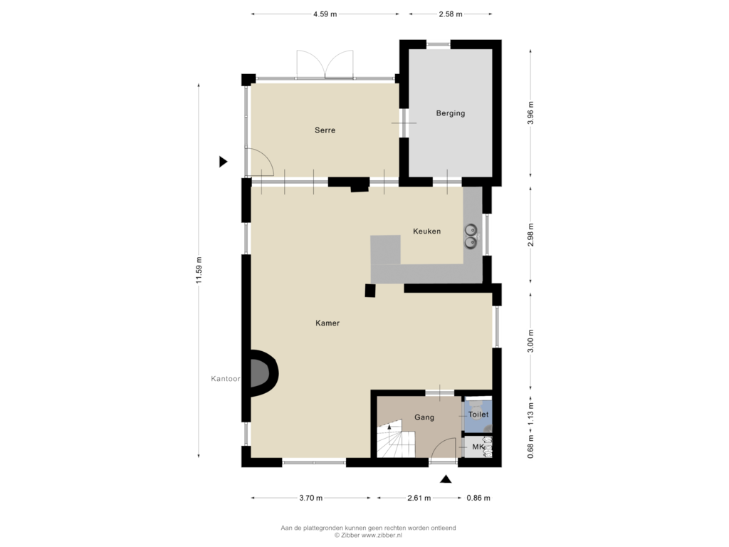 Bekijk plattegrond van Gastenverblijf van Pastoor van Breugelstraat 8