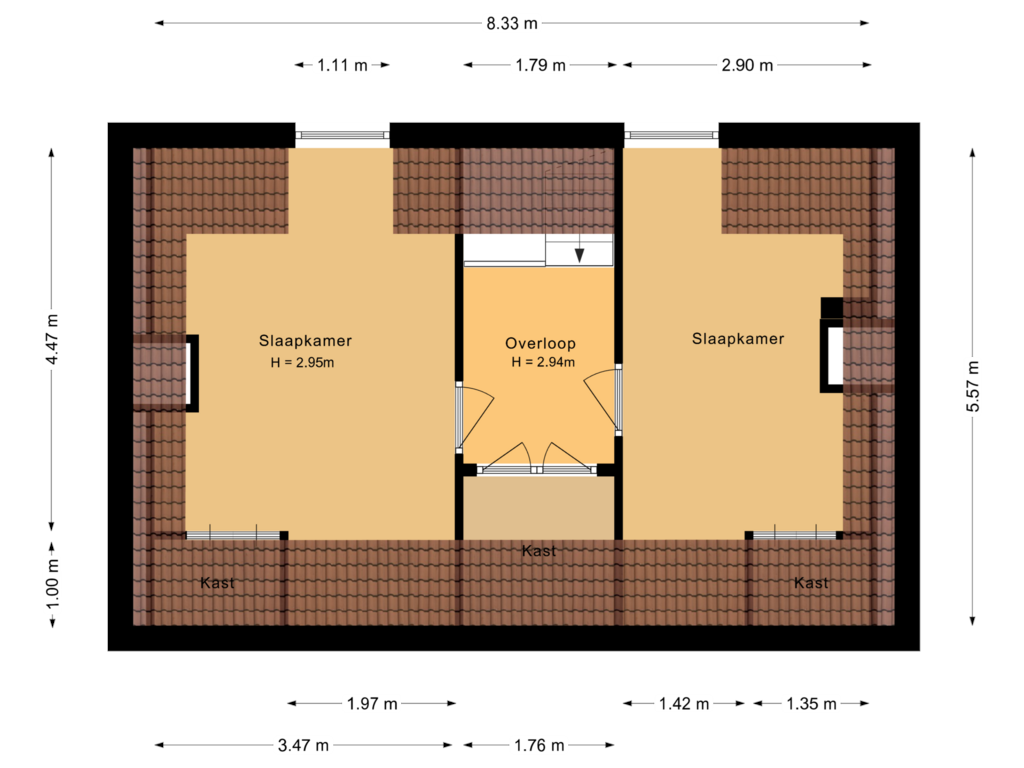 View floorplan of Tweede verdieping  of Mgr. Nolensplein 30