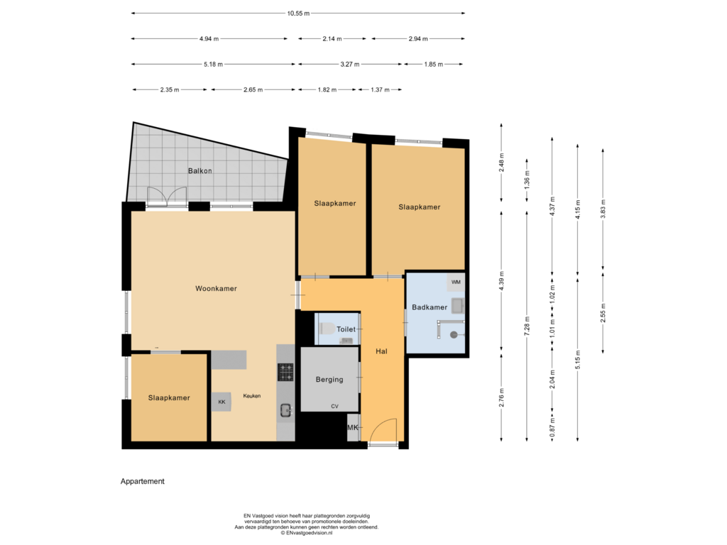 Bekijk plattegrond van Appartement van Lambertus Zijlplein 72