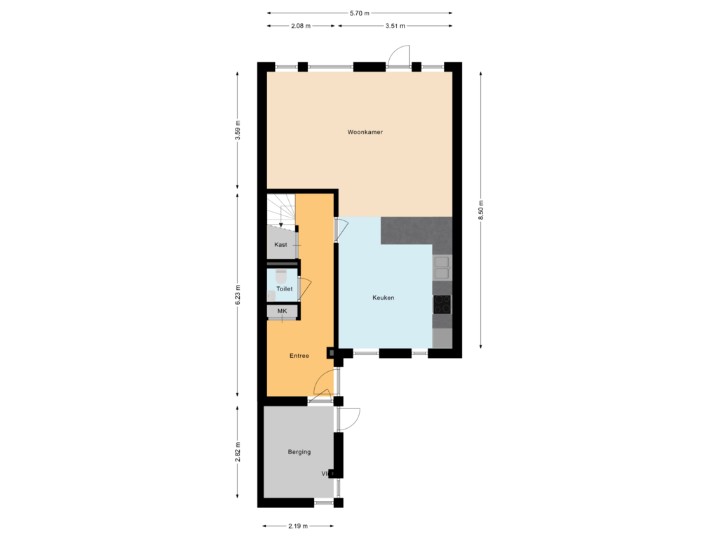 Bekijk plattegrond van Begane grond van Behringhof 47