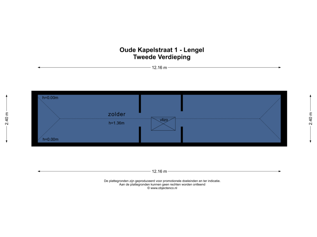 View floorplan of Tweede Verdieping of Oude Kapelstraat 1