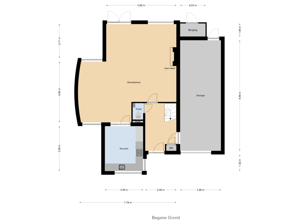 View floorplan of Begane Grond of Langedaal 25