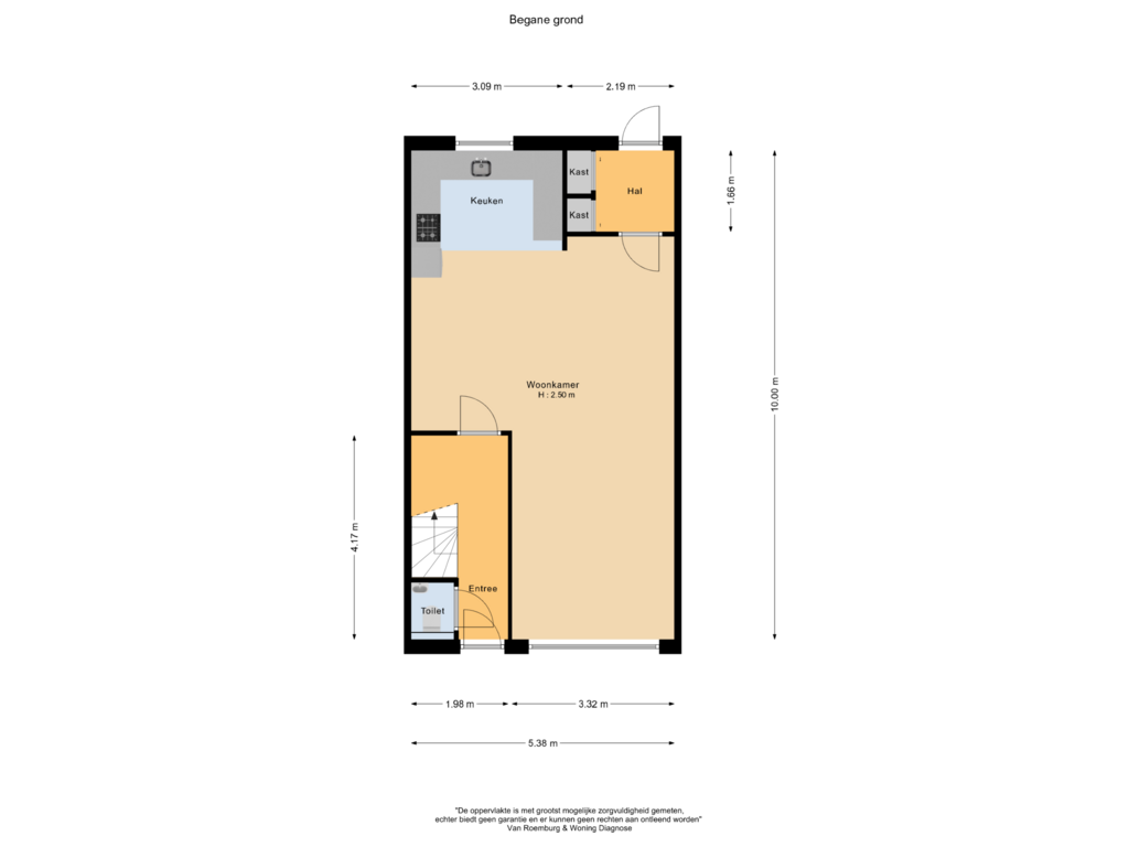 Bekijk plattegrond van Begane grond van Copernicusstraat 32