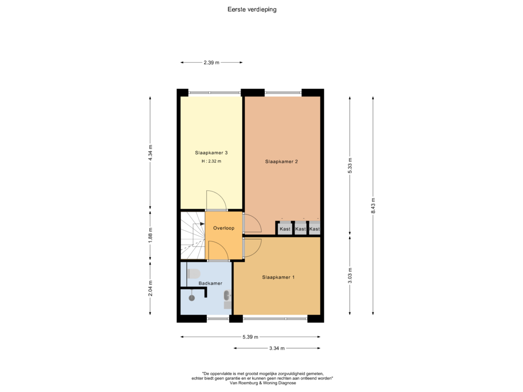 Bekijk plattegrond van Eerste verdieping van Copernicusstraat 32