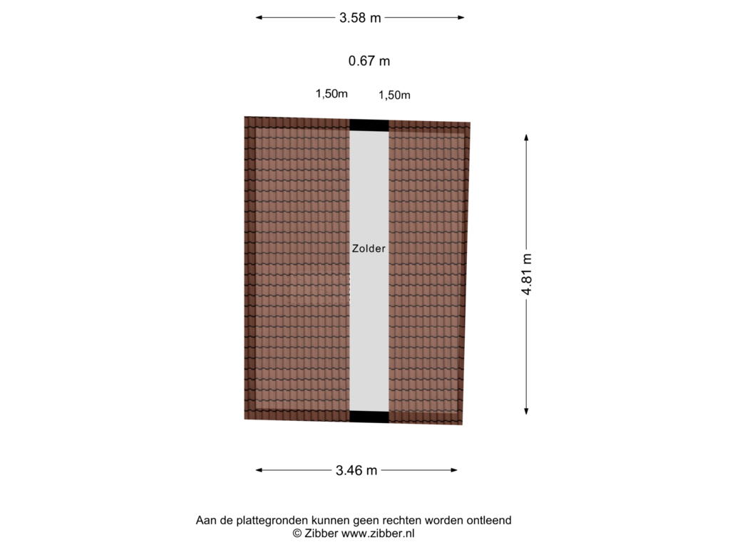 View floorplan of Berging Zolder of Veldstraat 42