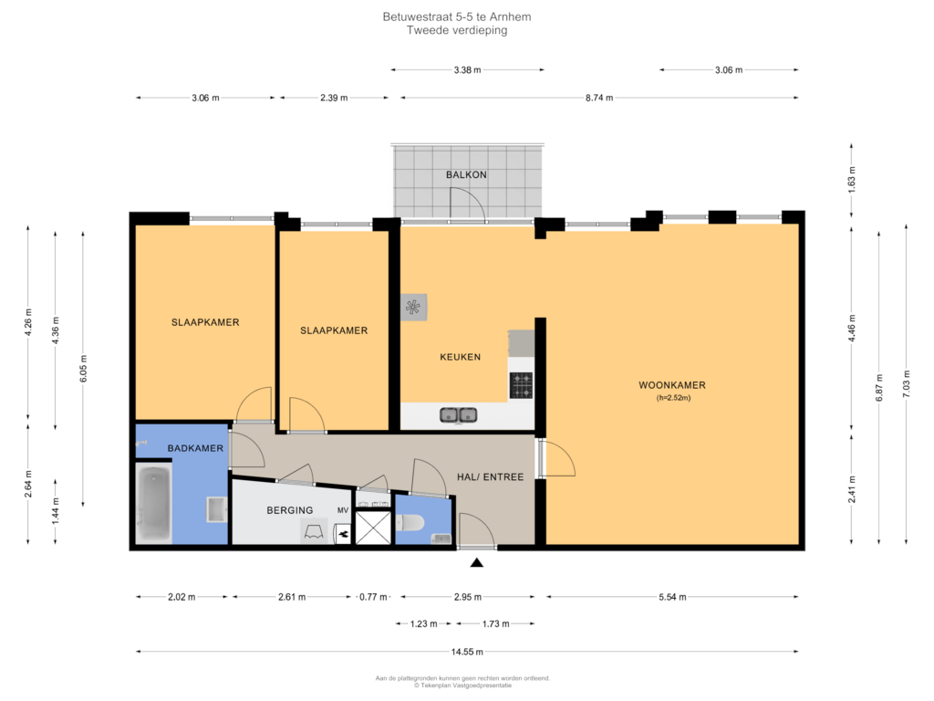 View floorplan of Tweede verdieping of Betuwestraat 5-5