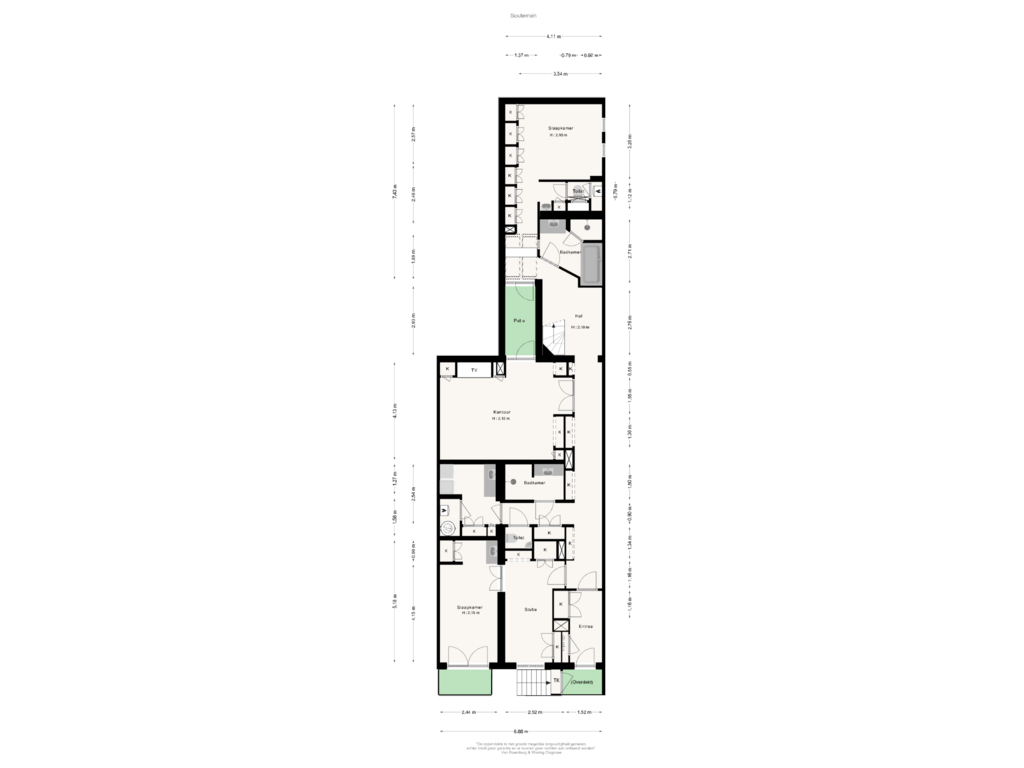 Bekijk plattegrond van Souterrain van Prinsengracht 1079-A