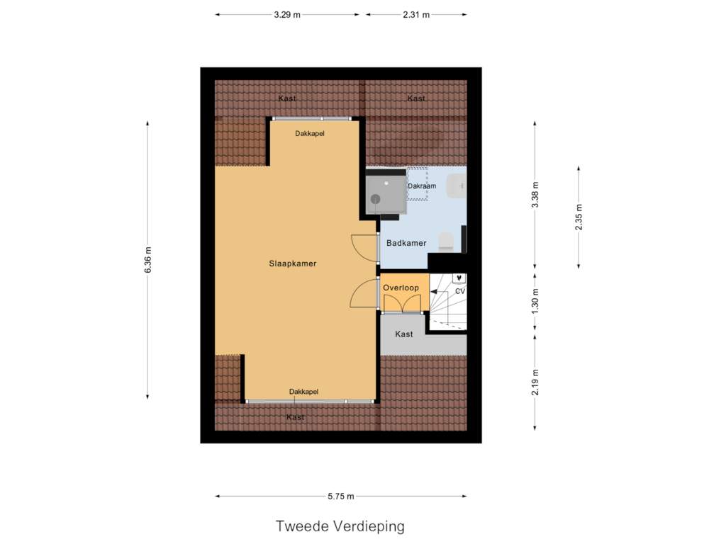 View floorplan of Tweede Verdieping of Noordeinde 69