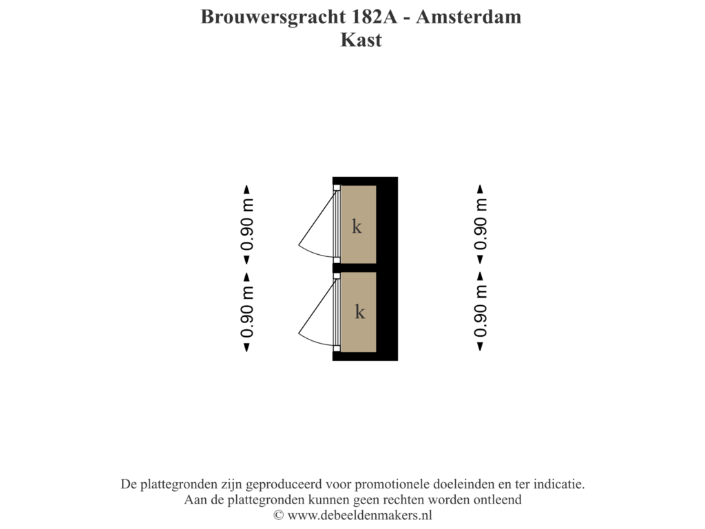 View floorplan of Kast of Brouwersgracht 182-A