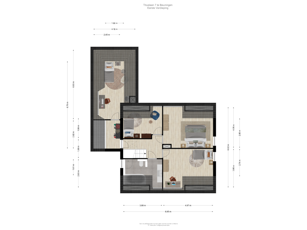 View floorplan of Eerste Verdieping of Tituslaan 7