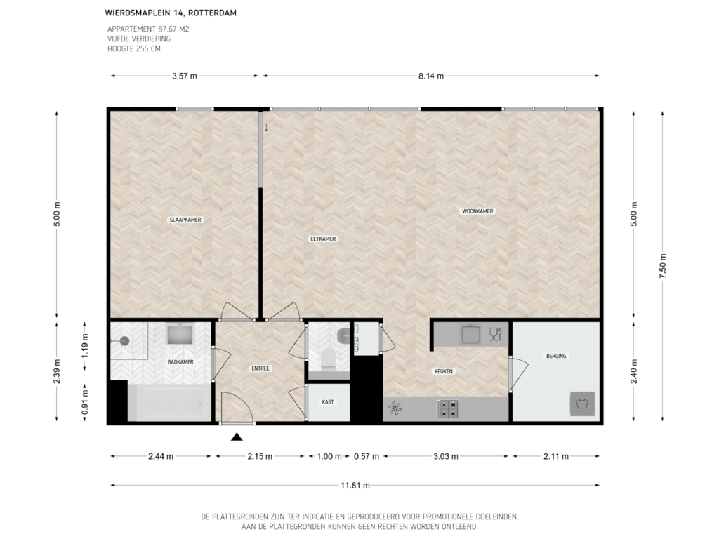 View floorplan of 5e verdieping of Wierdsmaplein 14