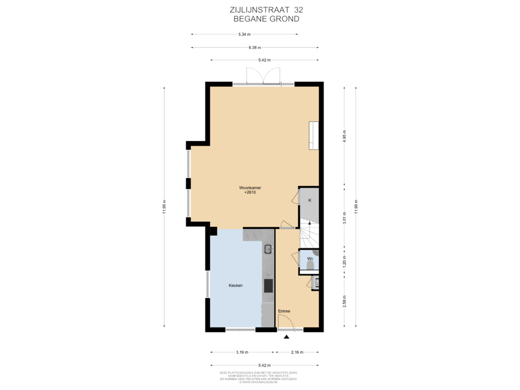 Bekijk plattegrond van Begane grond van Zijlijnstraat 32