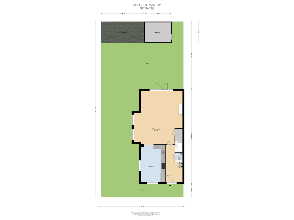 Bekijk plattegrond van Situatie van Zijlijnstraat 32