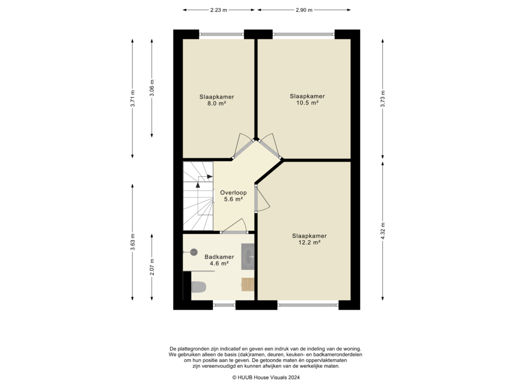 Bekijk plattegrond van 1e Verdieping van J.S. Bachweg 66