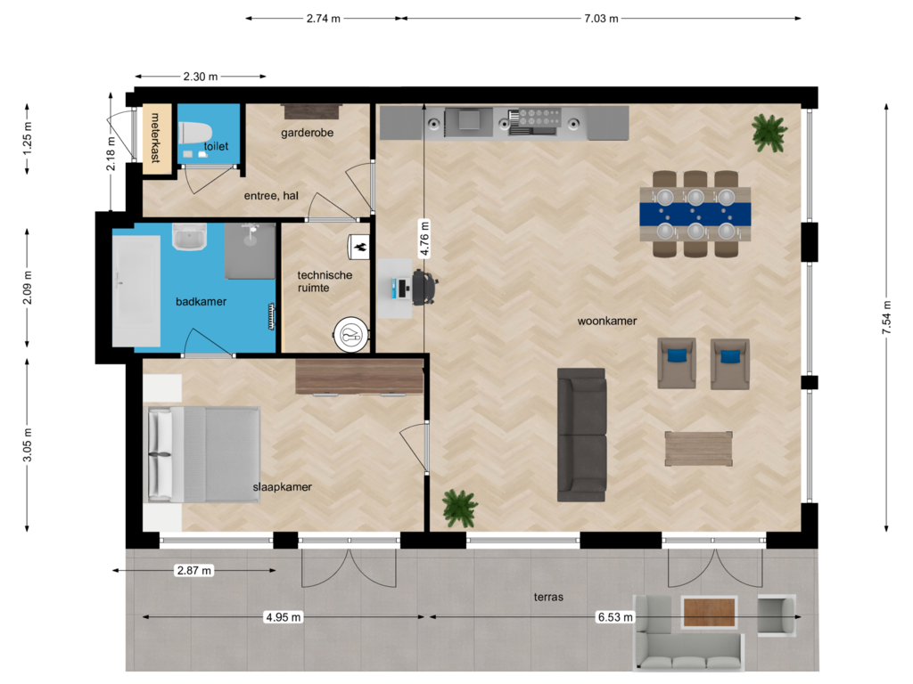 Bekijk plattegrond van Appartement Begane grond van Havenhoofd 2