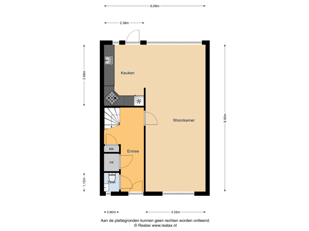 Bekijk plattegrond van Begane grond van Prins Florisplein 12