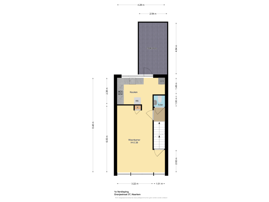 View floorplan of 1e Verdieping of Oranjestraat 37